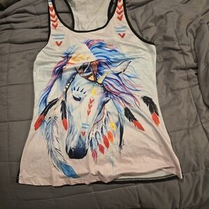 Colorful Horse Graphic Tank Top